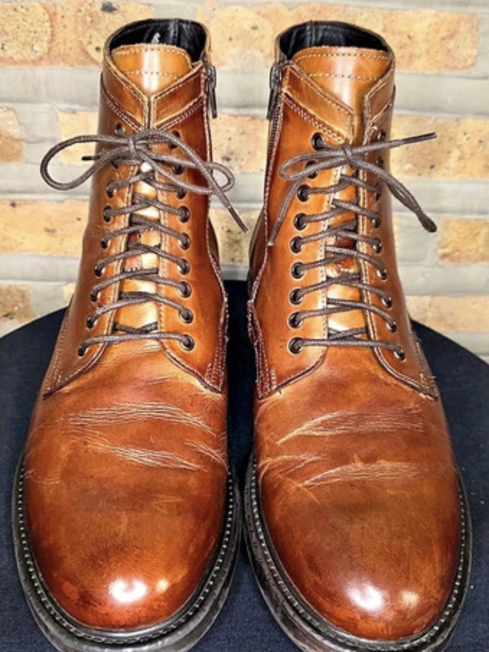 Mode Design Brown Leather Boots. 11 M EU45